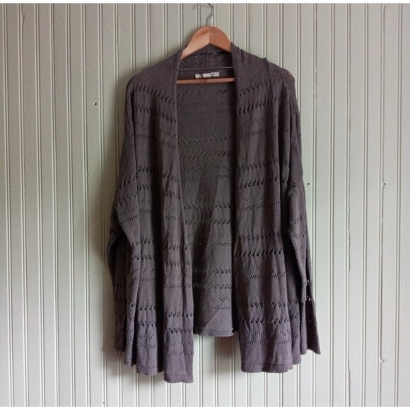 Roxy Women’s Grey Lightweight Cardigan Cutout Detail Size Small Beachwear Layer - Picture 1 of 3